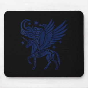 Mousepad esqueleto de unicórnio halloween gótico assustador