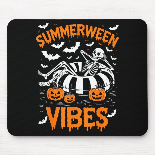 Mousepad Esqueleto de vibrações de Summerween flutuando na  (Frente)