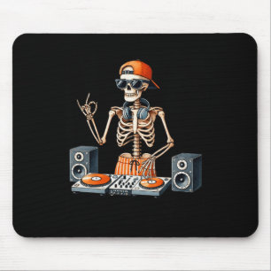 Mousepad Esqueleto Dj Fantasia de Halloween Prato de Música