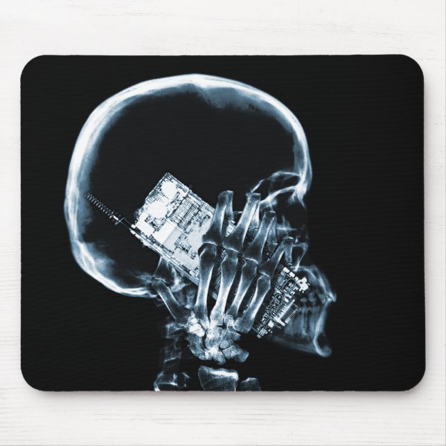 MOUSEPAD ESQUELETO DO RAIO X NO TELEFONE - AZUL (Frente)