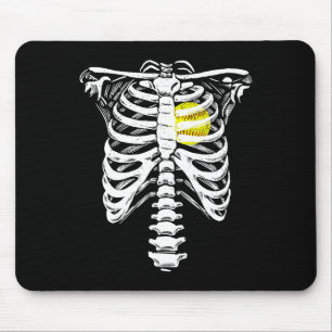 Mousepad Esqueleto do Tórax com Coração de Softbol Hallowee