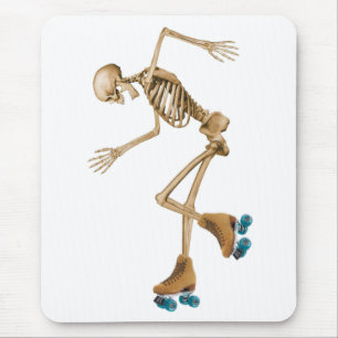 Mousepad Esqueleto em skates de rolo