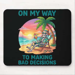 Mousepad Esqueleto engraçado a caminho de tomar más decisõe