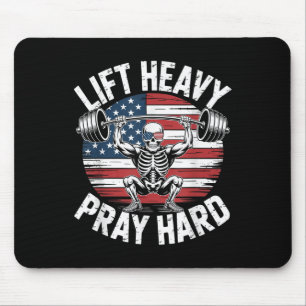 Mousepad Esqueleto Engraçado Bandeira Nos Levanta Duro De R