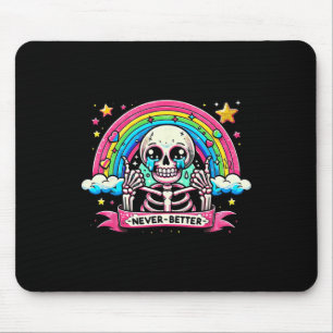 Mousepad Esqueleto Engraçado Camisas De Halloween Nunca Mel