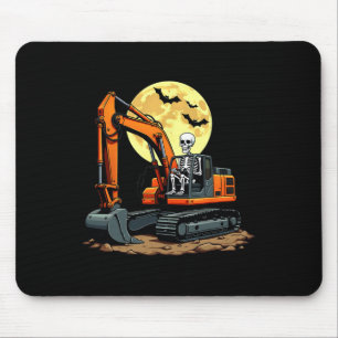 Mousepad Esqueleto Engraçado Conduzindo Escavador Halloween