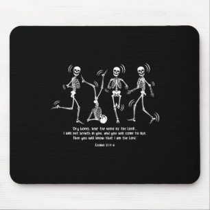 Mousepad Esqueleto Engraçado Dançando Ossos Secos Vêm Vivos