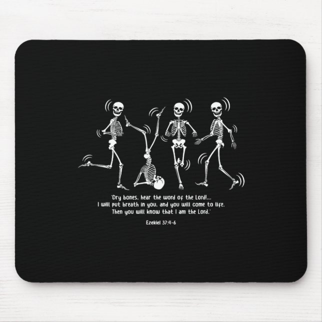 Mousepad Esqueleto Engraçado Dançando Ossos Secos Vêm Vivos (Frente)