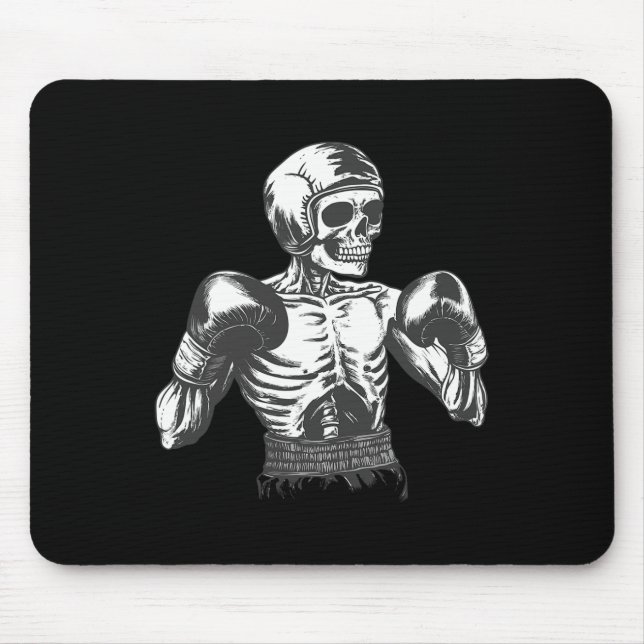 Mousepad Esqueleto Engraçado De Boxer Com Luvas A Boxar A L (Frente)