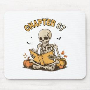 Mousepad Esqueleto engraçado de Halloween lendo livro 67 me