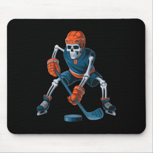 Mousepad Esqueleto Engraçado de Hóquei no Gelo de Halloween
