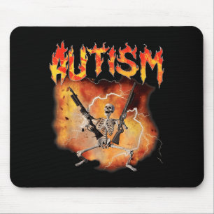 Mousepad Esqueleto engraçado retrô autista e gay autismo