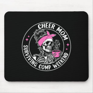 Mousepad Esqueleto feminino de café alegre mãe sobrevivendo