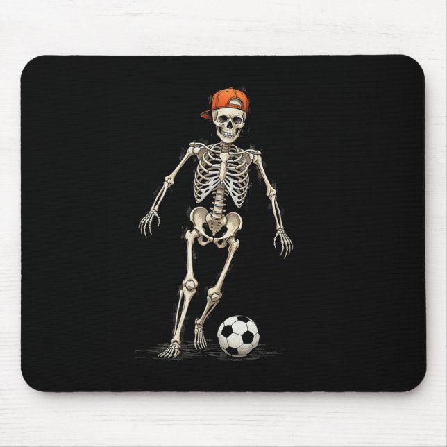 Mousepad Esqueleto Futebol Halloween Divertido Sinistro Jog (Frente)