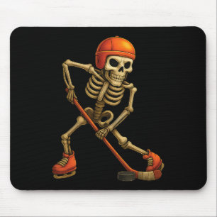 Mousepad Esqueleto Jogador de Hóquei no Gelo Fantasia de Ha