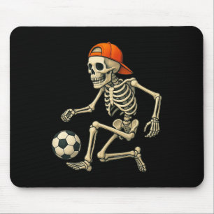 Mousepad Esqueleto Jogando Futebol Gráfico de Halloween