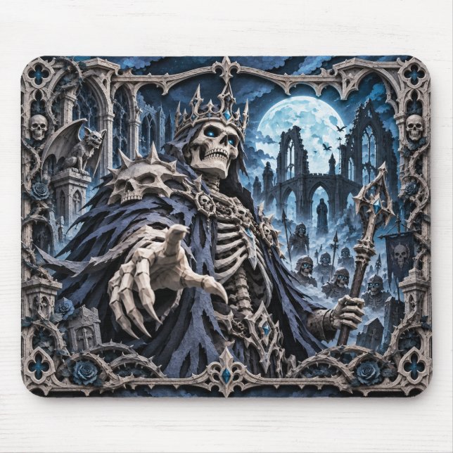 Mousepad Esqueleto, Monstro de Corte de Papel (Frente)