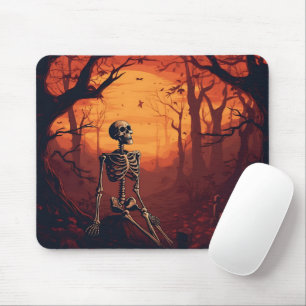 Mousepad Esqueleto Na Árvore De Halloween Da Floresta Spook