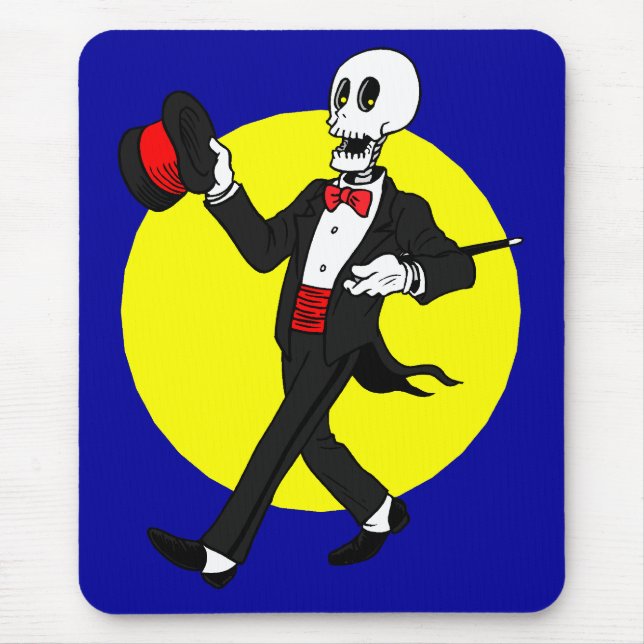 Mousepad Esqueleto no terno do smoking (Frente)