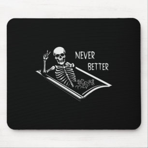Mousepad Esqueleto Nunca Melhor Coffin Baixo Sinal Hallow