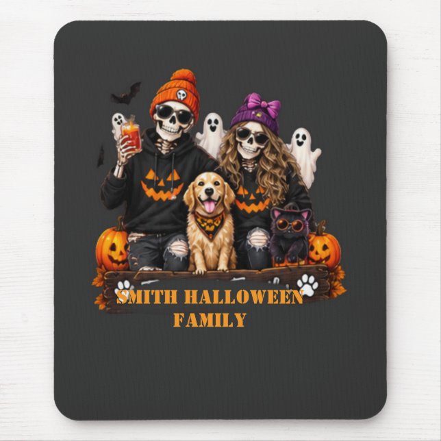 Mousepad Esqueleto Personalizado de Halloween Fique Assusta (Frente)