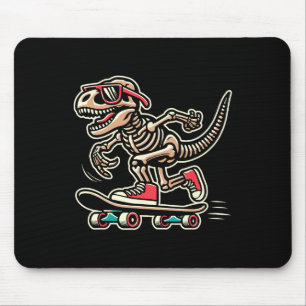 Mousepad Esqueleto Retro T-Rex Dinossauro Skate Boys 