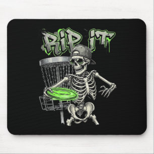 Mousepad Esqueleto Rip It Jogador de Disco de Golfe Grunge