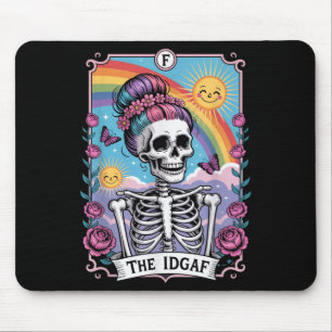 Mousepad Esqueleto Sarcástico O Não Me Importo Carta de Tar