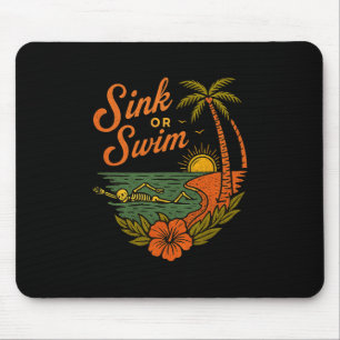 Mousepad Esqueleto Tropical de Nadar ou Afundar Funny Praia