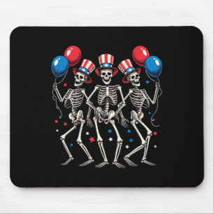 Mousepad Esqueletos Dançantes 4 De Julho Funny Dia Da Indep