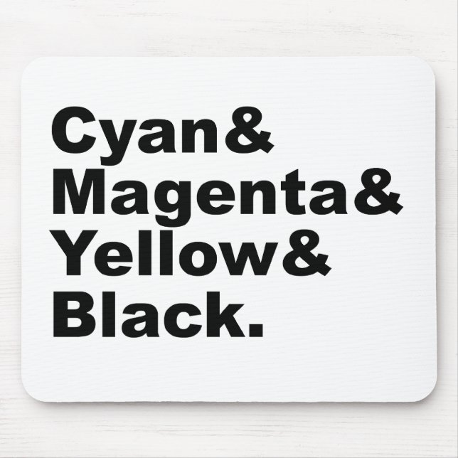 Mousepad Esquema de Cores CMYK Ciano Magenta Amarelo Preto (Frente)