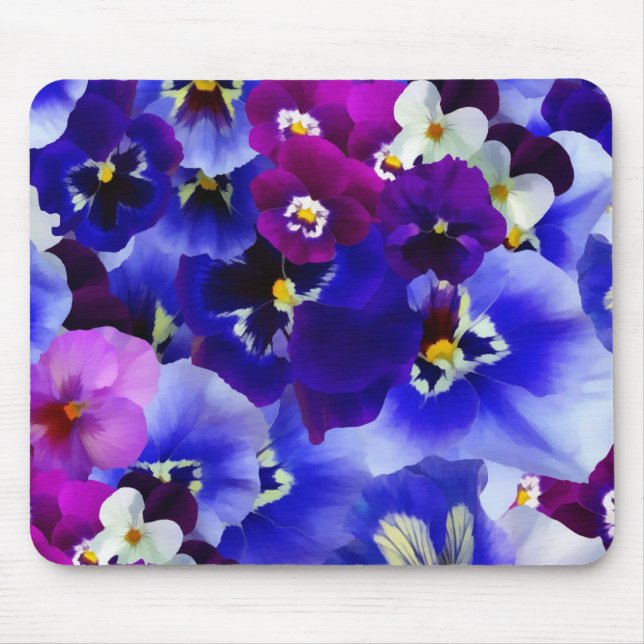 Mousepad Esquema de Flor Azul (Frente)