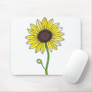 Mousepad Esquema De Girassol Em Branco