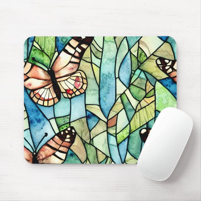 Mousepad Esquema de mão giro Floresta verde Bonito (Com mouse)