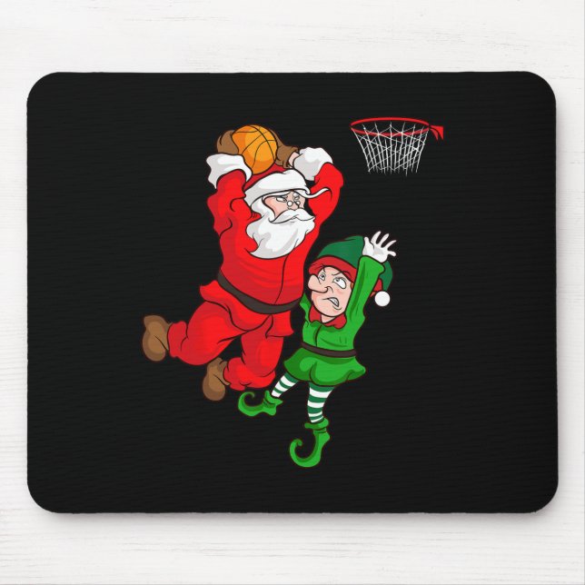 Mousepad Esquema de Natal Santa Claus Slam Dunk Elf Engraça (Frente)