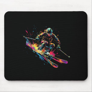 Mousepad Esqui alpino de esportes de inverno Tinta esquiar