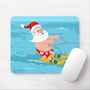 Mousepad Esqui aquático de Cartoon Santa Claus