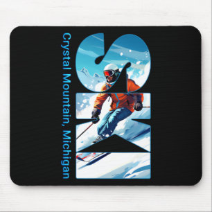 Mousepad Esqui de Crystal Mountain Michigan Fora de Esqui