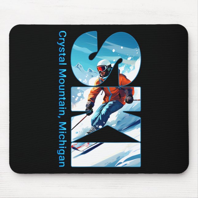 Mousepad Esqui de Crystal Mountain Michigan Fora de Esqui (Frente)