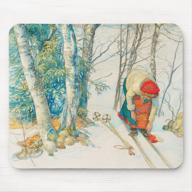 Mousepad Esqui de inverno de Carl Larsson (Frente)