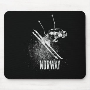 Mousepad Esqui de Montanha Noruega Design Retro Neve