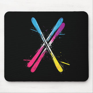 Mousepad Esqui, Design Vibrante, Esquis Cruzados 