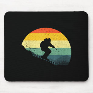 Mousepad Esqui legal para homens mulheres esqui retrô neve