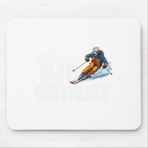 Mousepad Esquiador Aniversário de 10 anos Menino Menina 10º