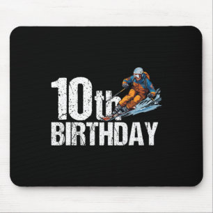 Mousepad Esquiador Aniversário de 10 anos Menino Menina Esq