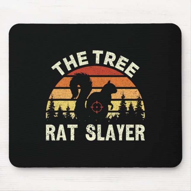 Mousepad Esquilo Caçador De Rato De Árvore O Esquilo Retroa (Frente)