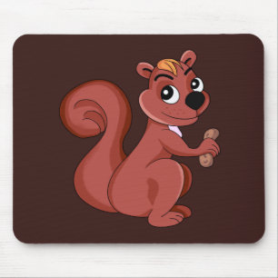Mousepad Esquilo de desenho animado bonito com amendoim