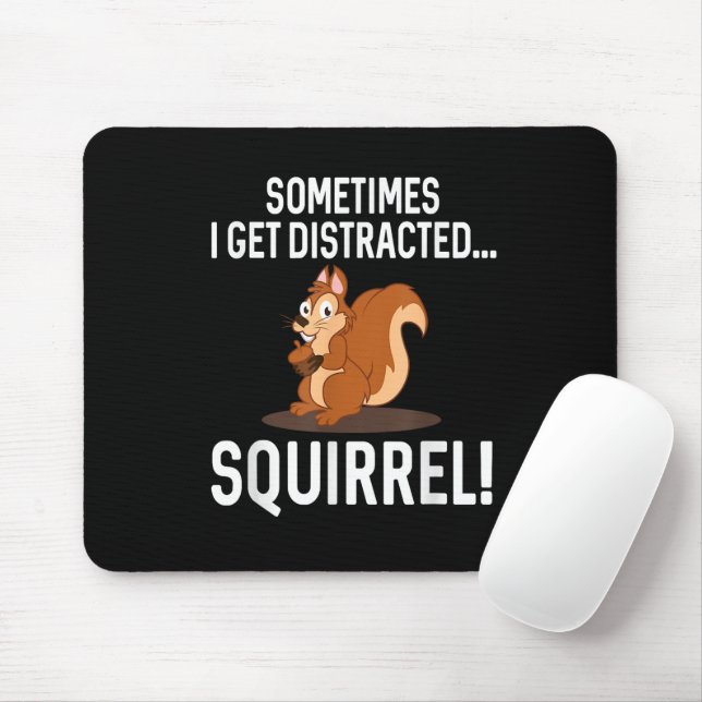 Mousepad ESQUILO DISTRAÍDO ENGRAÇADO Animais Fazenda Zoológ (Com mouse)