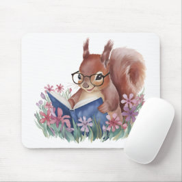 Mousepad Esquilo Lendo Um Livro, Escondido Em Flores