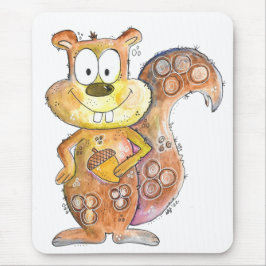 Mousepad Esquilo Marrom Branco Bonito